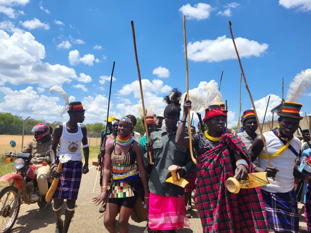 Karimojongs performing in Uganda 